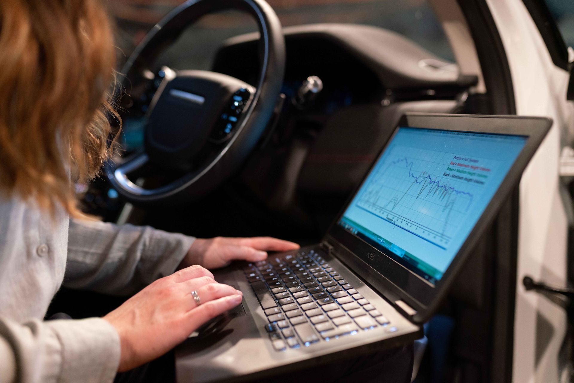 Car undergoing a 360-degree inspection